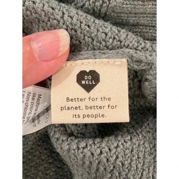 00127 - Madewell Off Grey-Green Waffle Knit High-Low Pullover Sweater S - Picture 11 of 11